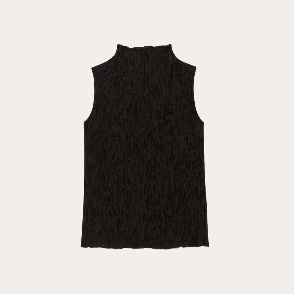 Everlane Women's Crinkle Tank in Black, Size Medium